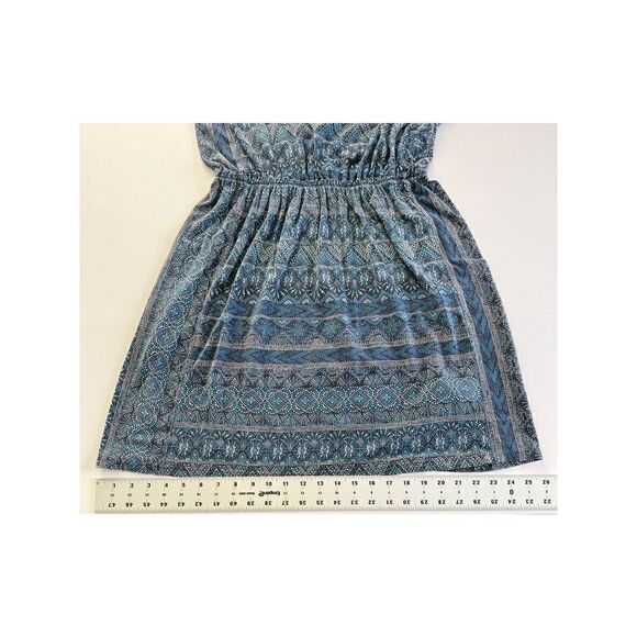Patagonia West Ashley Organic Cotton Keyhole Back Blue Mosaic Dress Size Large - Picture 10 of 13